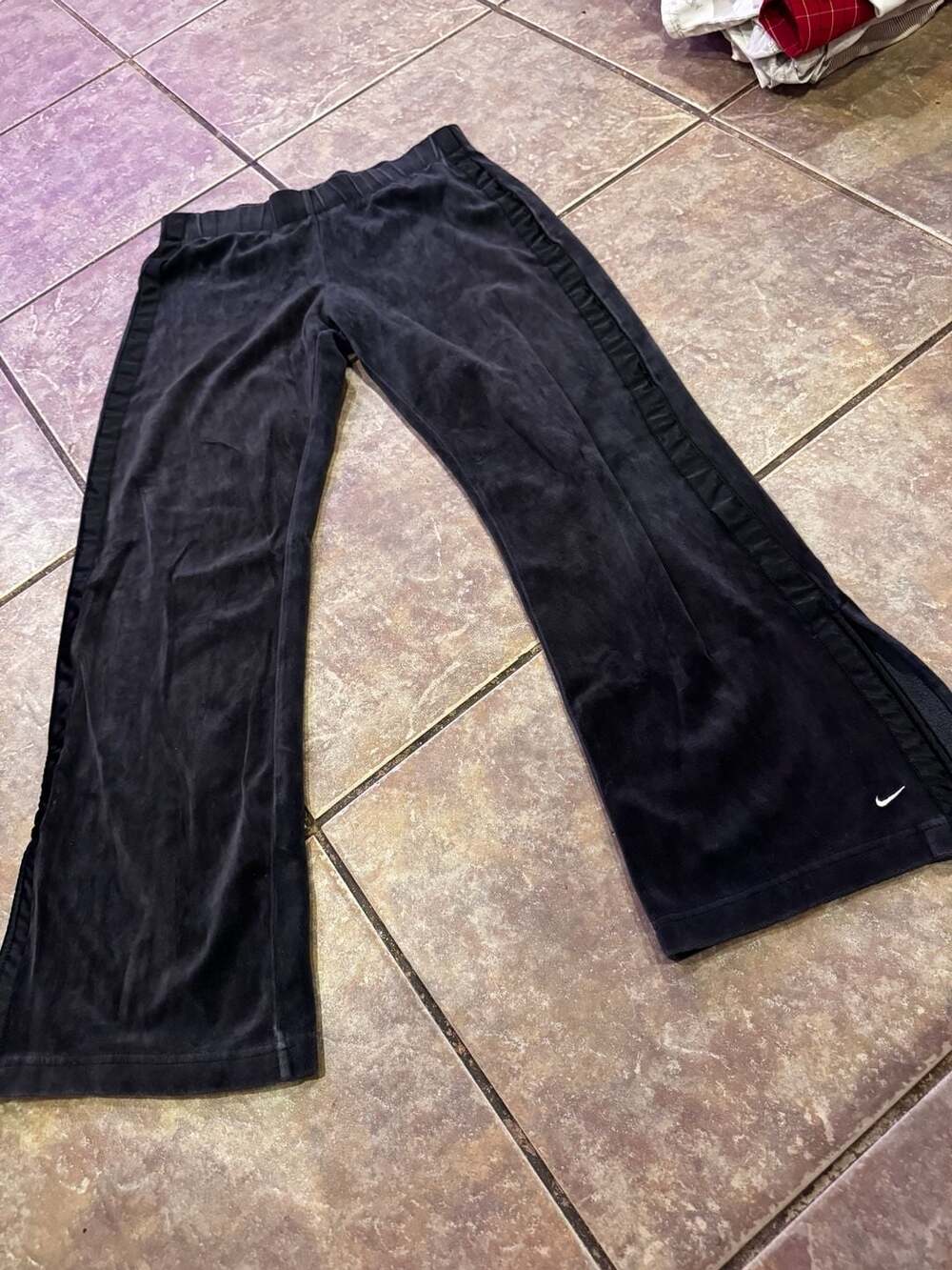 Vintage Nike Black Velour Flare Track Pants